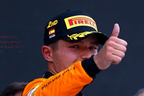 Second position winner McLaren driver Lando Norris